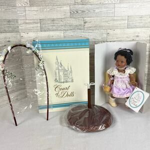 COURT DOLLS VIOLET 10 Inch Girl Doll Purple Dress Stand Box New